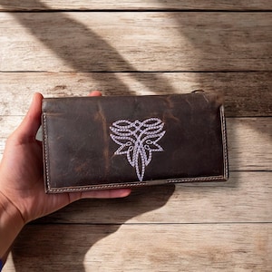 Cartera de mujer de cuero rústico Bootstitch