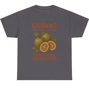 Guavas Retro Commercial Graphic Shirt, Cool Gift, Vintages Guavas Label T-Shirt, Exotic Fruit Lover Tee, Cute Unisex Adult Graphic T Shirt