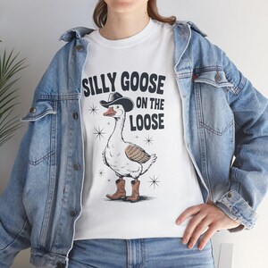 Retro Comfort Silly Goose Shirt, 90s Aesthetic Shirt, Silly Goose On The Loose, Funny Cowgirl Shirt, Funny Western Tee, Funny Graphic Tee
