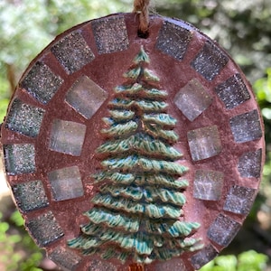 Beautiful Evergreen Mosaic-tiled ornament
