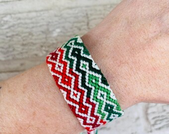 Double Christmas Arrows- Hand Knotted Friendship Bracelet  -Ready to Ship-