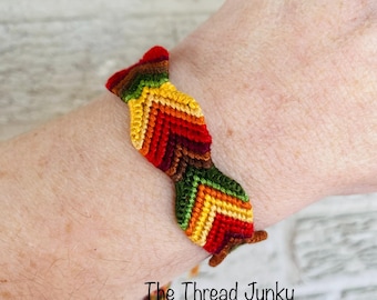 Shaped Autumn-Hand Knotted Friendship Bracelet-Ready to Ship-