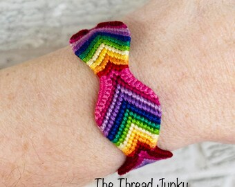Shaped Rainbow- Hand Knotted Friendship Bracelet-Ready to Ship-