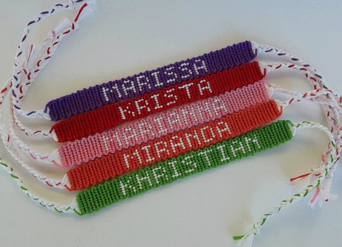 Small Alpha Name/team Friendship Bracelet Font 1 CUSTOM ORDER FORM - Etsy