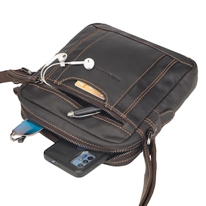 Asheville Leather Crossbody Bag by Minori Leather | Brown