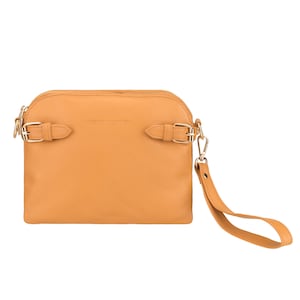 Sofia | Dual-Zip Crossbody Wristlet by Minori Leather | Tan