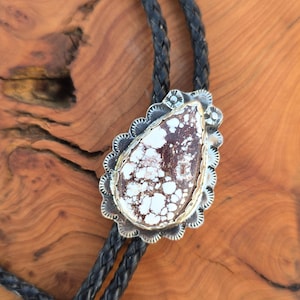 Wild Horse Jasper teardrop bolo tie handmade Southwestern cowboy cowgirl style