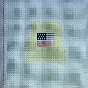 Suéter com bandeira americana, bordado à mão, tela de 13 malhas