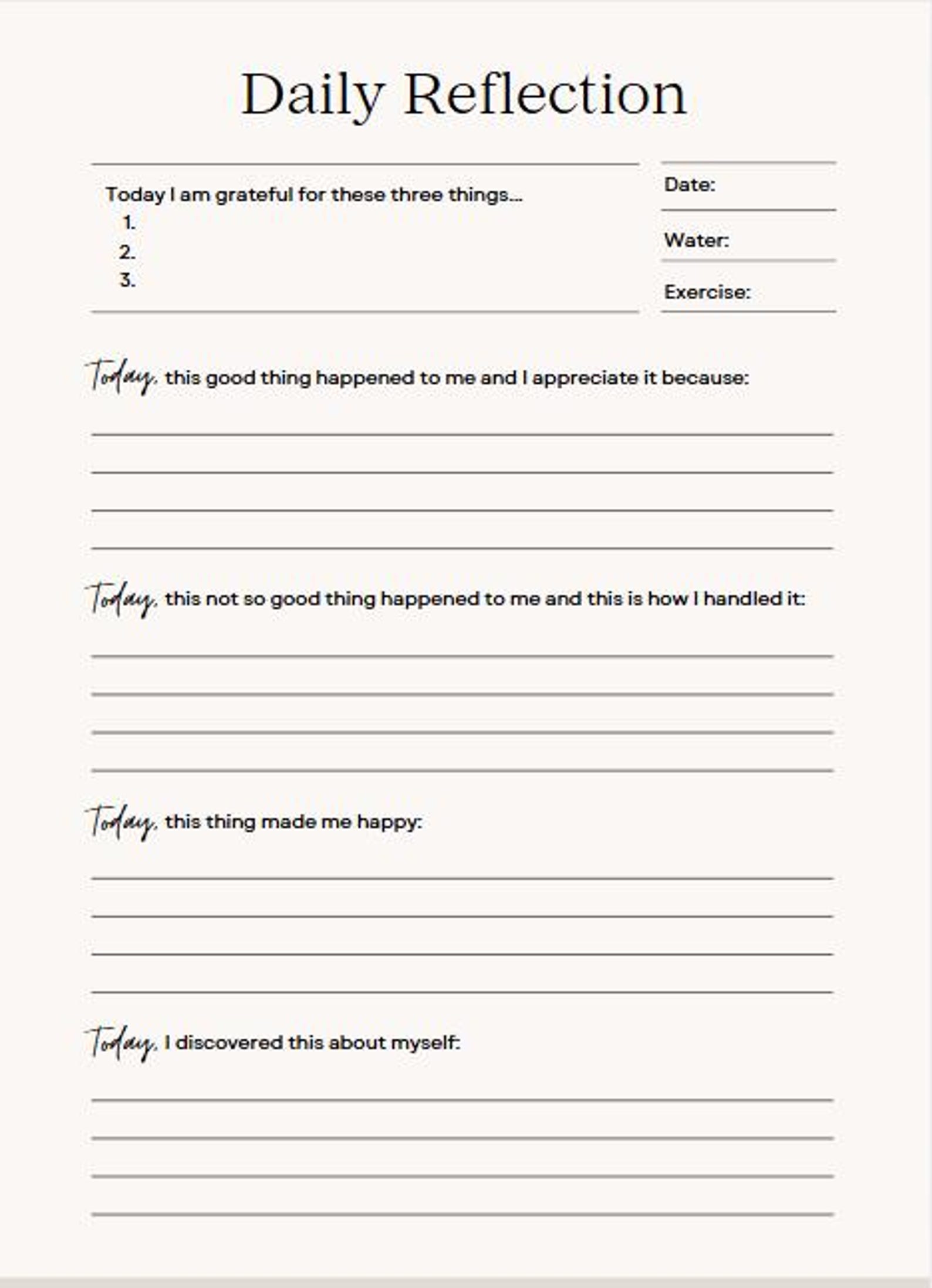 Daily Reflection Journal - Etsy