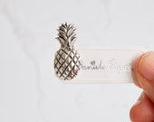 Pineapple pin ,lapel pin, pineapple brooch, silver coloured