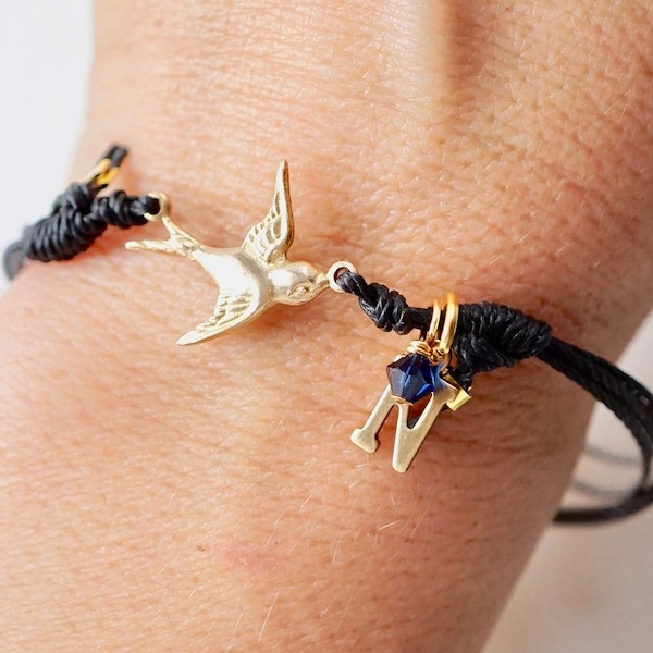 Personalised swallow friendship bracelet