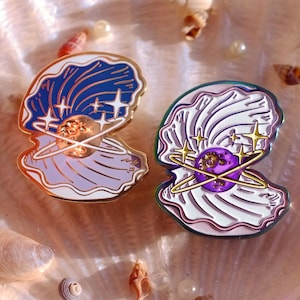 Pearl Sea Shell Enamel Pin