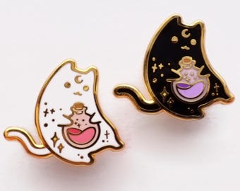 Emaille pin heksendrank kat