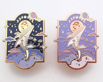 Mythical Animal Sky Whale (Moon Light) Enamel Pin