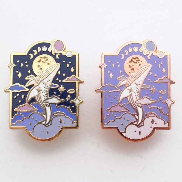 Mythical Animal Sky Whale (Moon Light) Enamel Pin