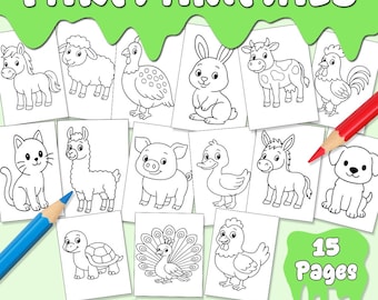Farm Animals Coloring Pages – 15 Printable PDF Sheets for Kids