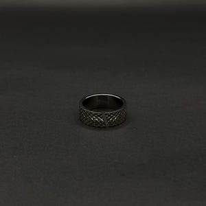 Titanring / Band - polierte geriffelte Oberfläche - Unisex