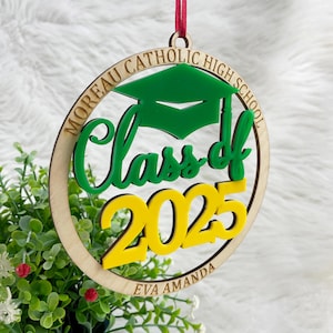 Personalized University Graduation Ornament Class of 2025 Student Graduation Keepsake Name Ornament Class of 2026 Custom High School Name