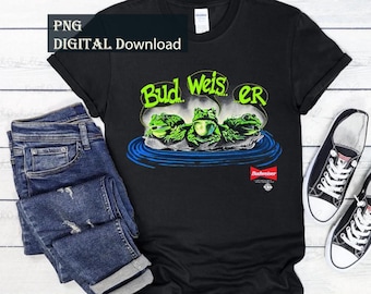3 Frogs Budser Beer Png, Vintage 1998 Beer, Digital Download, Beer Frogs Classic Shirt, Funny Animal Graphic File, Beer Instant Download