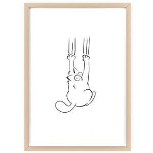 Kat val gordijn png grappig ondeugend kitten huisdier minnaar schattig digitale download print foto cadeau moederdag cadeau liefde cartoon schets kunst