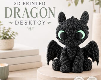 3D printed knitted toothless night fury desk toy