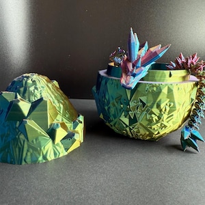 Articulating Crystal Dragon, Articulating flexi fidget toy 3d printed designed by Cinderwing