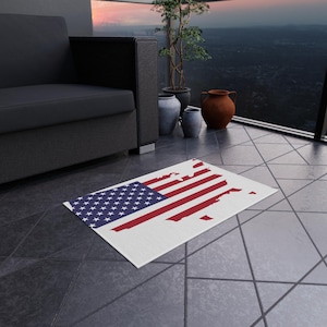 Tapis d'extérieur drapeau des États-Unis, décoration de terrasse, tapis de carte des États-Unis, tapis de camping du 4 juillet, tapis d'extérieur pour barbecues et pique-niques