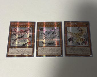 Custom 3X Egyptian God - Slifer Obelisk Ra Secret Japanese Diy Fan-made