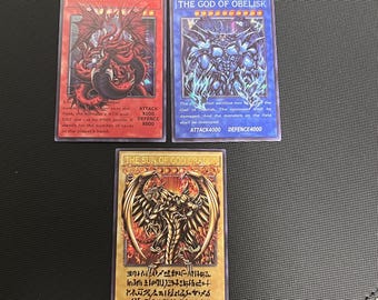 Custom 3x Egyptian God - Slifer Obelisk Ra Secret English DIY Fan-made #3