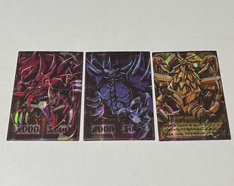 Aangepaste Egyptische God - Slifer Obelisk Ra anime-stijl 3 kaarten set geheime Japanse DIY #2