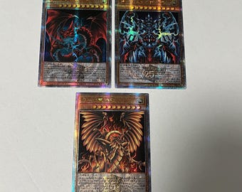 Custom|3x Egyptian God - Slifer Obelisk Ra|Secret|English|DIY Fan-made #3