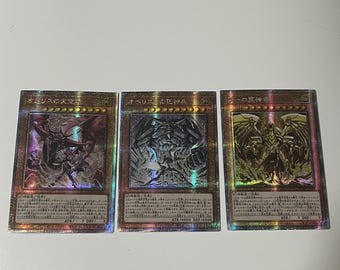 Aangepaste Egyptische God - Slifer Obelisk Ra 3 Card SET #2 Secret JP DIY Fan-made