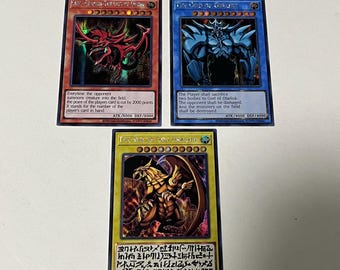 Custom|3x Egyptian God - Slifer Obelisk Ra|Secret|English|DIY Fan-made