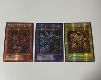 Aangepaste Egyptische God - Sliver Obelisk Ra 3 Card SET Secret JP DIY Fan-made