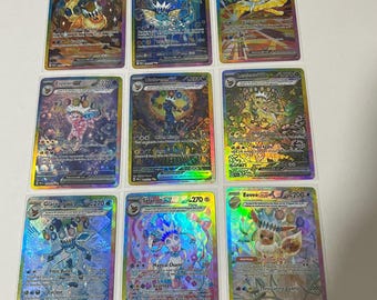 CUSTOM 9x Eeveelution Set Terastal Fectival Textured English DIY Fan-made
