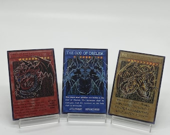 Egyptian God - Slifer the Sky Dragon, Obelisk the Tormentor, The Winged Dragon of Ra Secret Rare CUSTOM PROXY card