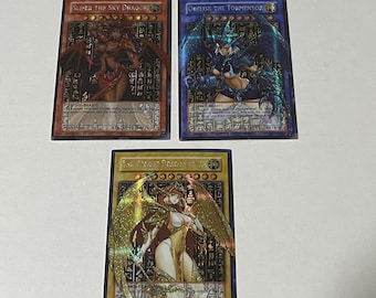 Custom Egyptian God - Slifer Obelisk Ra 3Card Set Secret English DIY Fan-made