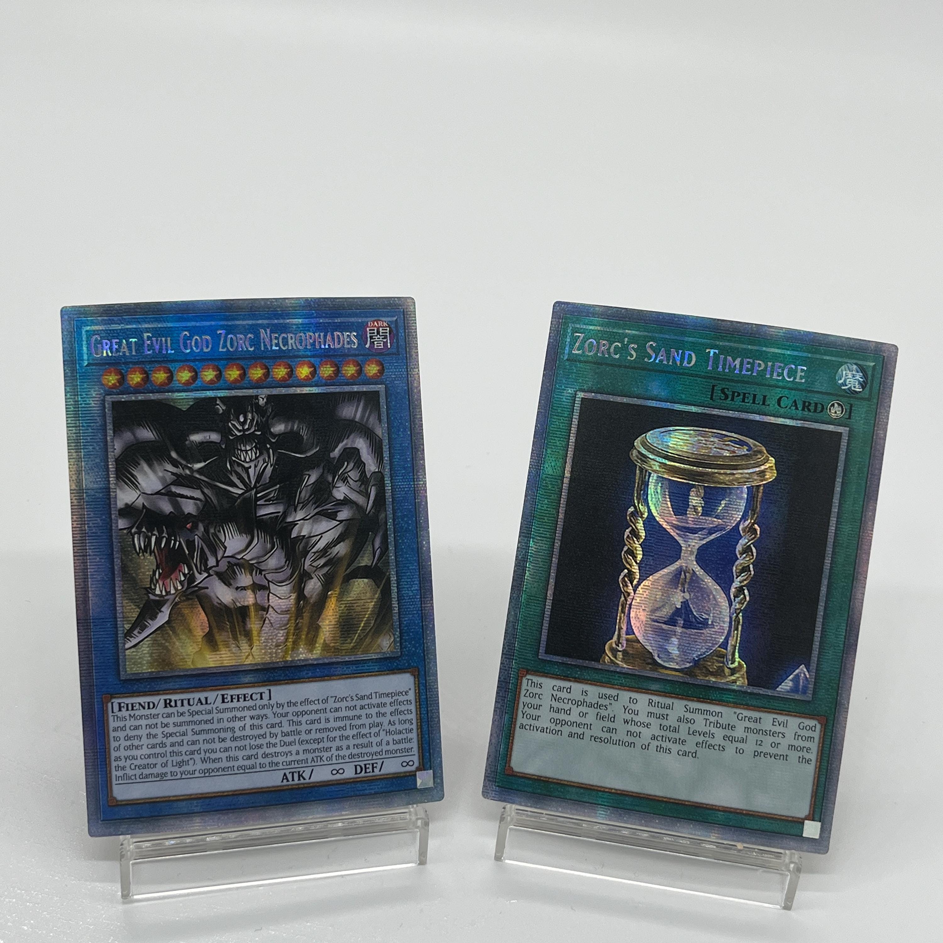 Great Evil God Zorc Necrophades 2card SET Secret Rare CUSTOM PROXY