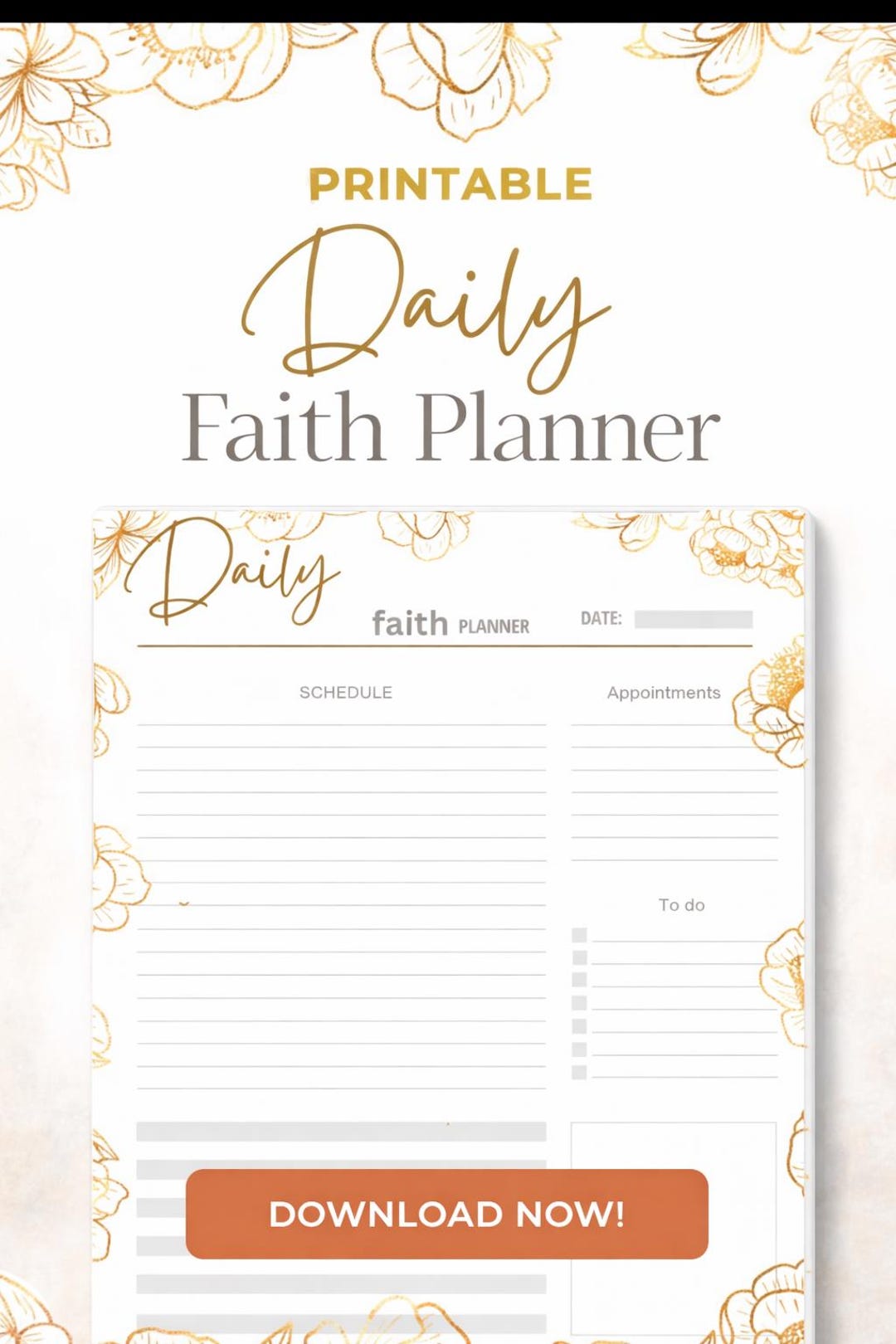 Daily Faith Planner Printable | Christian Productivity Worksheet ...