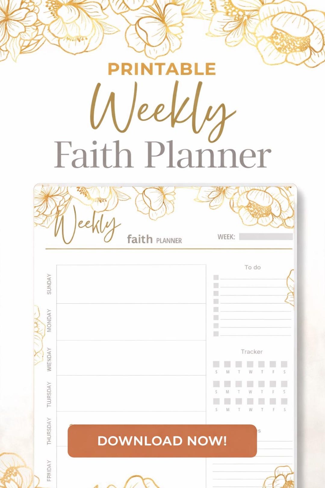 Weekly Faith Planner Printable | Christian Productivity Page (digital ...