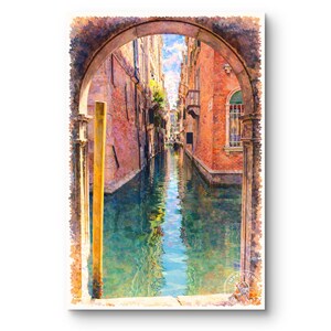 Impressions d'Italie - Art mural du canal de Venise, impression de rue européenne, art de voyage romantique, reflet de l'eau 2:3 (téléchargement numérique)
