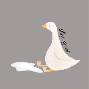 Silly Goose Print: Minimalist Funny Animal Art