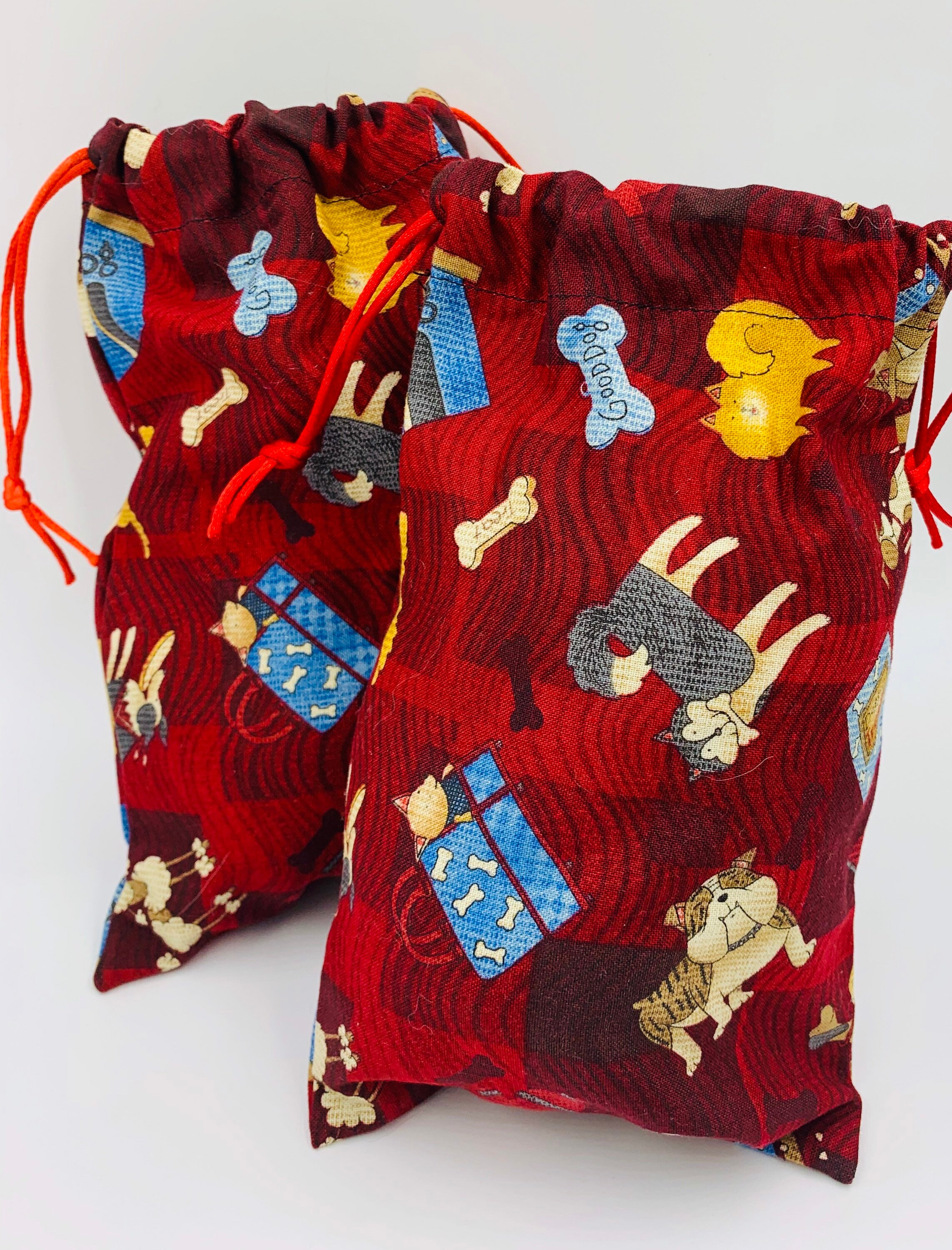 Handmade Puppy Dog Print Drawstring Cinch Bags Gift Bags Etsy