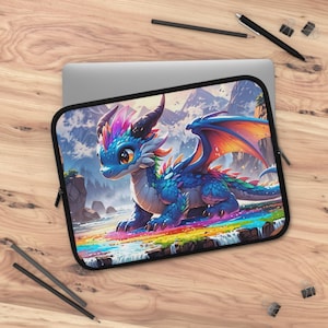 Fantasy Dragon Case Laptop Sleeve - Colorful Cute Dragon Computer Bag for Gamers,Dragon Lovers, Back to School Gift Accessory