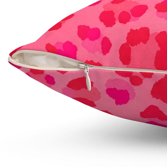 Vibrant Pink Leopard Print Pillow, Modern Home Decor, Animal Print