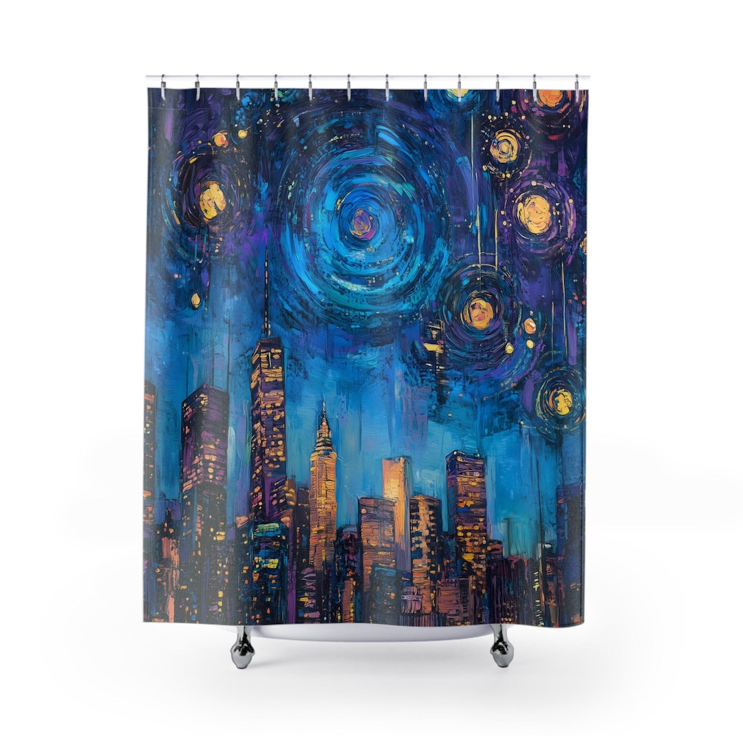 ゴッホ風シャワーカーテン、最高のシャワーカーテン、ロサンゼルスの