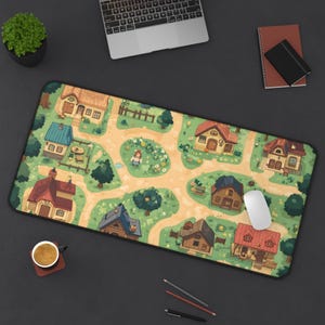 Cute Farming Village Mousepad Extended Gamer Table Top Desk Mat Decor Birthday Gift Mouse Pad Gaming Desk Accessories Desk Organizer