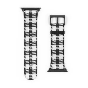 Plaid Watch Band, Black and White Checkered Pattern, Stylish Apple Watch Strap, Gingham Style Accessory for Casual Wear, Gift for [...]