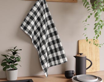 Chice karierte Baumwollgeschirrtücher, Schwester-Küchendekor, Bauernhaus-Küchendekor, Schwarzweiss-Karo, perfekt für Geschenke, Hauptutensilien