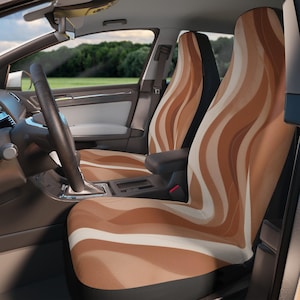 Fundas de asiento de coche marrones estilo bohemio chic: accesorios elegantes para el coche, decoración para vehículos, regalo para entusiastas, imprescindibles para viajes por carretera